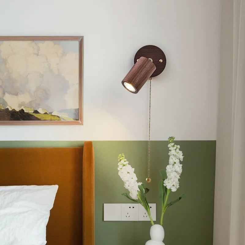 Retro Walnut LED Spotlight Wall Lamp - Arlo Style