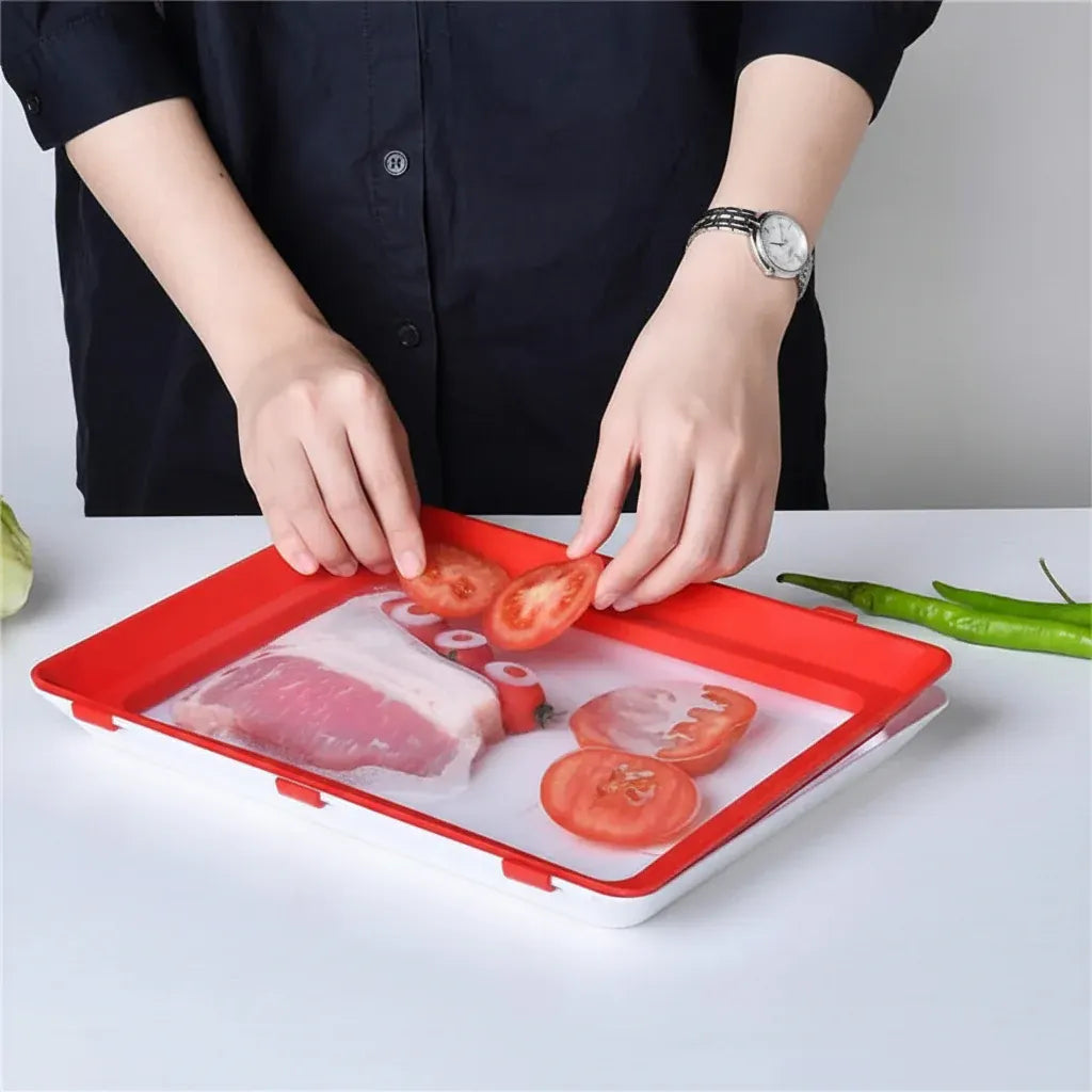 Reusable Kitchen Container with Elastic Seal for Fresh Food Storage