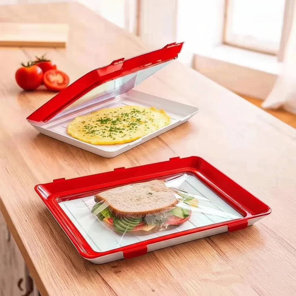 Reusable Kitchen Container with Elastic Seal for Fresh Food Storage