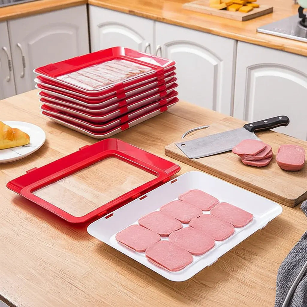 Reusable Kitchen Container with Elastic Seal for Fresh Food Storage