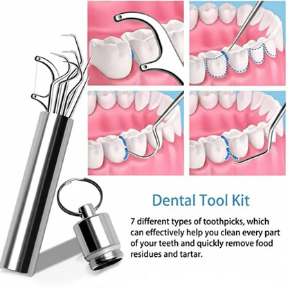 Reusable Metal Toothpick Set with Portable Travel Case