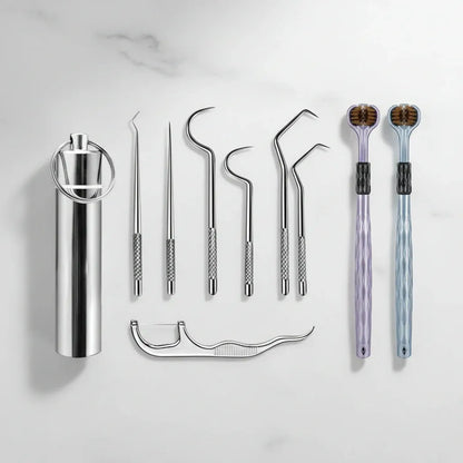 Reusable Metal Toothpick Set with Portable Travel Case