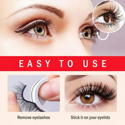 Reusable Self-Adhesive False Eyelashes with Natural Look, Washable