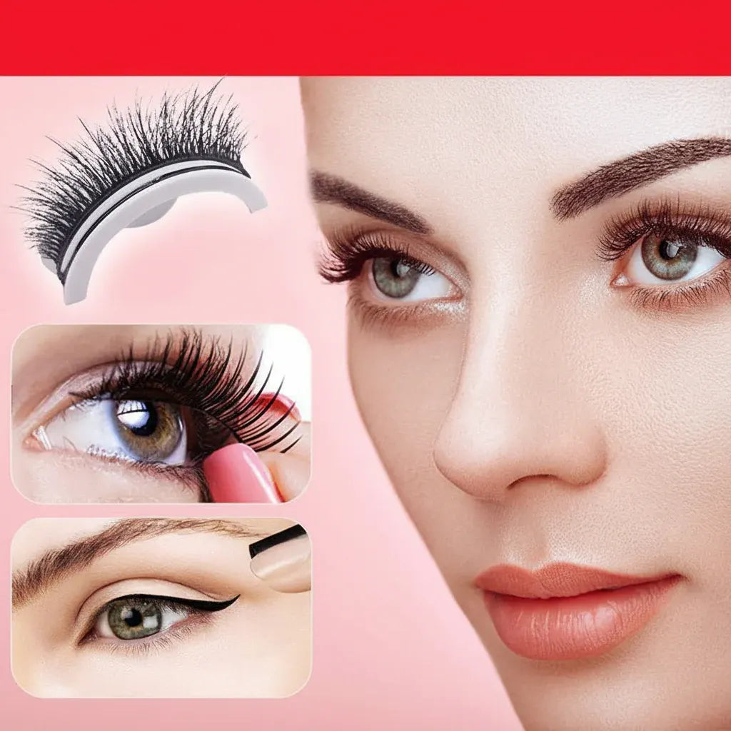 Reusable Self-Adhesive False Eyelashes with Natural Look, Washable