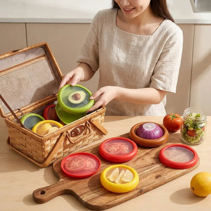 Reusable Silicone Food Covers for Produce Storage