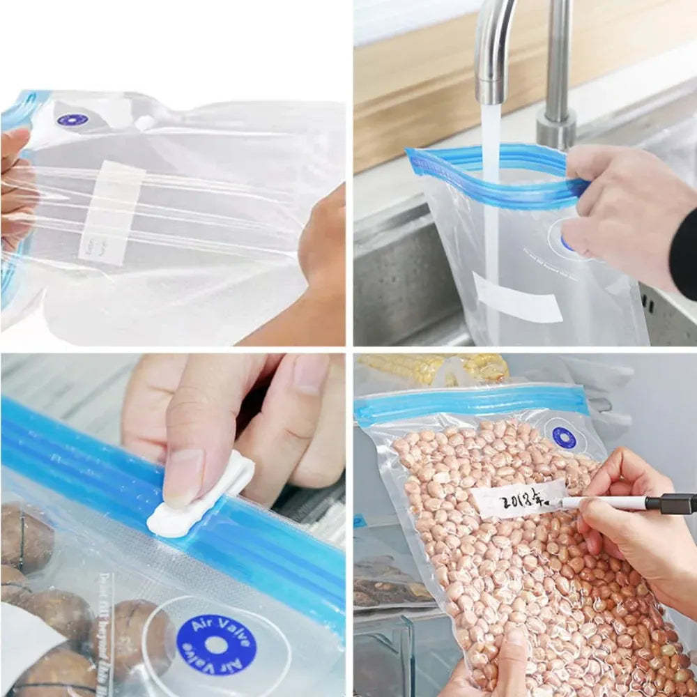Reusable Vacuum Seal Food Storage Bags for Kitchen Organization