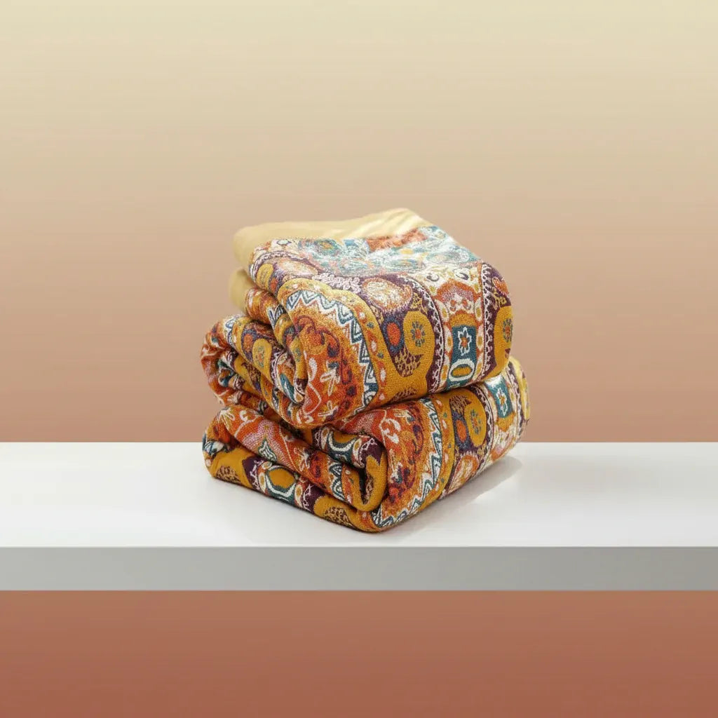 Reversible Boho Cooling Blanket - Breathable Comfort for Restful Sleep