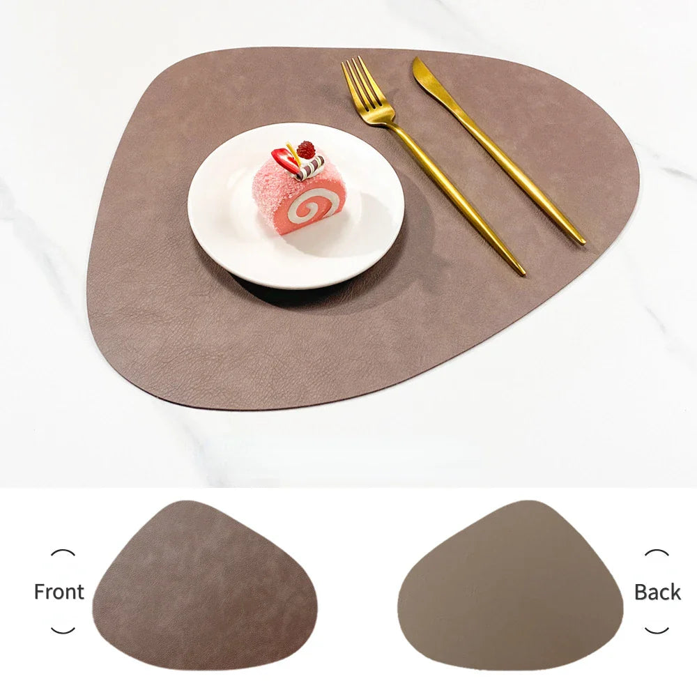 Reversible Faux Leather Placemats - Heat Resistant & Non-Slip Table Mats