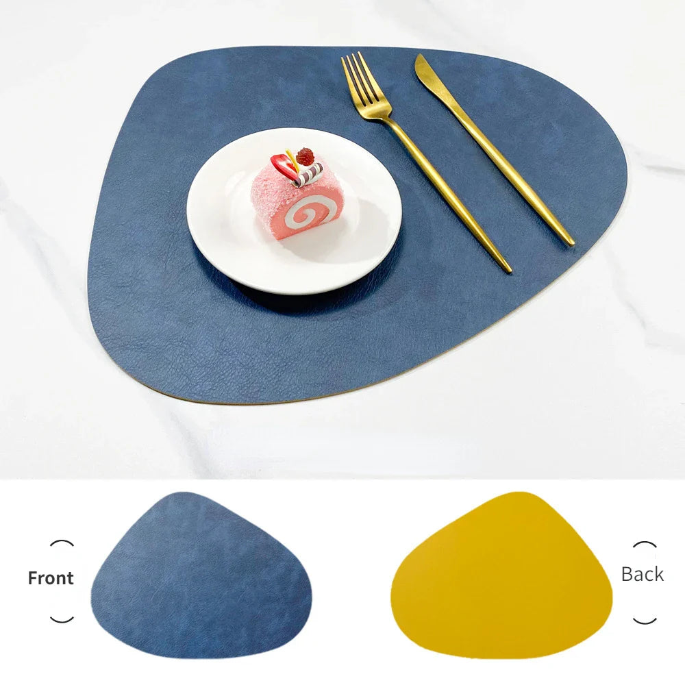 Reversible Faux Leather Placemats - Heat Resistant & Non-Slip Table Mats
