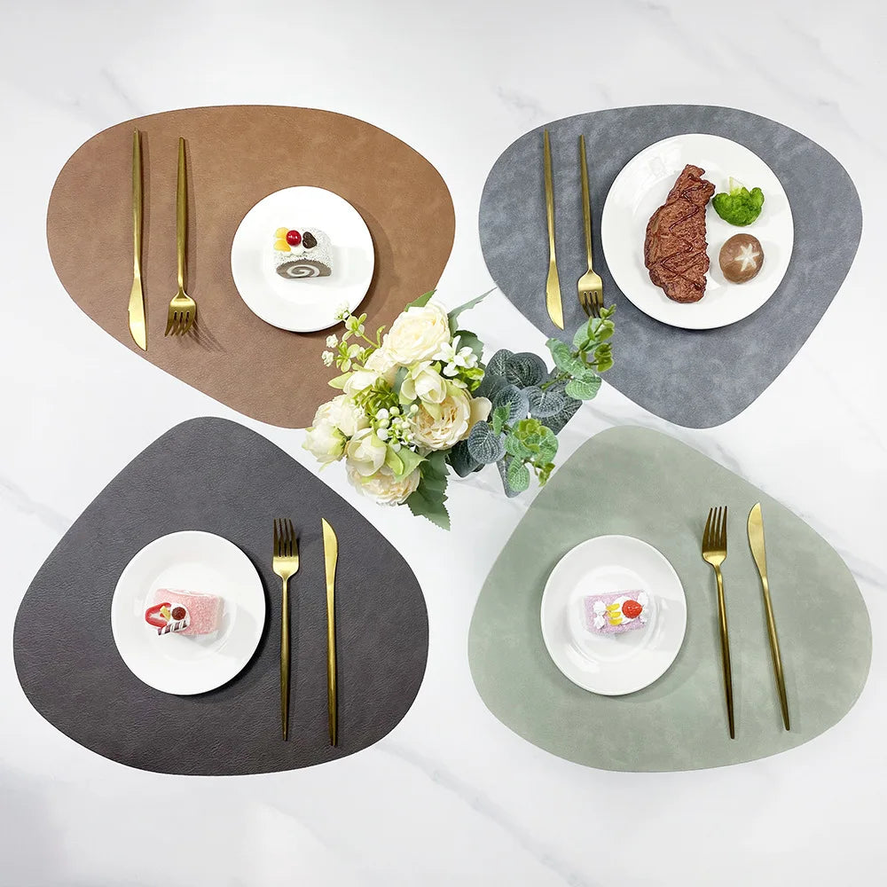 Reversible Faux Leather Placemats - Heat Resistant & Non-Slip Table Mats
