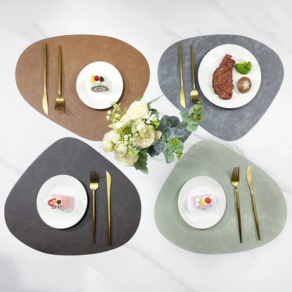 Reversible Faux Leather Placemats - Heat Resistant & Non-Slip Table Mats