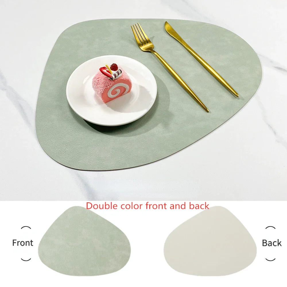 Reversible Faux Leather Placemats - Heat Resistant & Non-Slip Table Mats