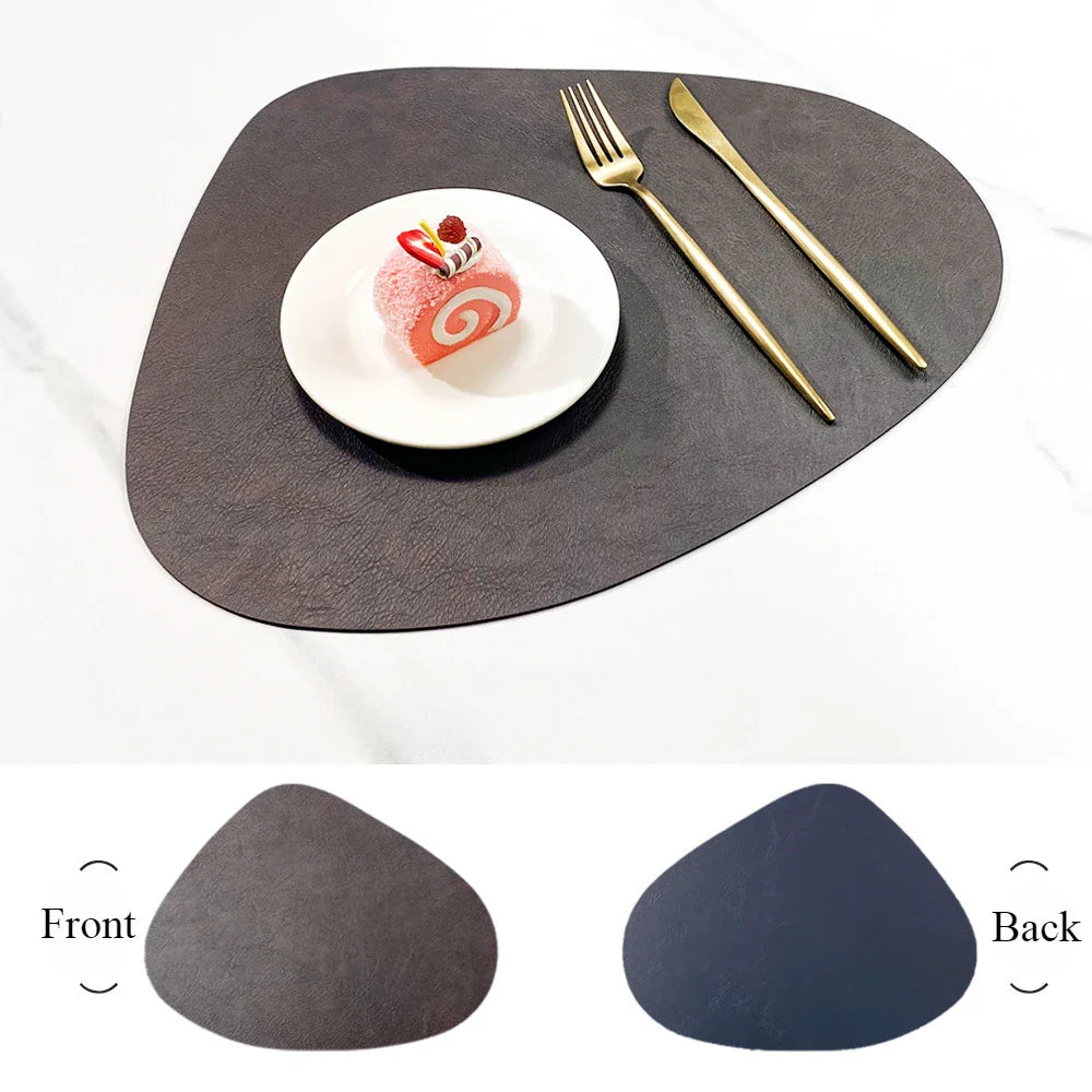 Reversible Faux Leather Placemats - Heat Resistant & Non-Slip Table Mats