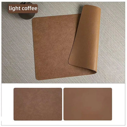 Reversible Faux Leather Placemats – Waterproof & Heat-Resistant, Set of 2 Designs