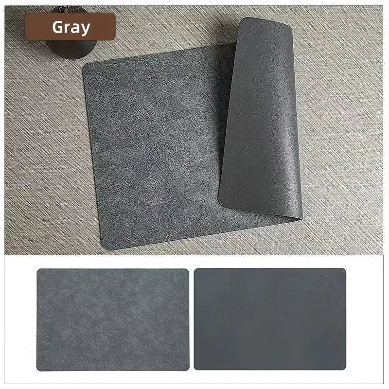 Reversible Faux Leather Placemats – Waterproof & Heat-Resistant, Set of 2 Designs