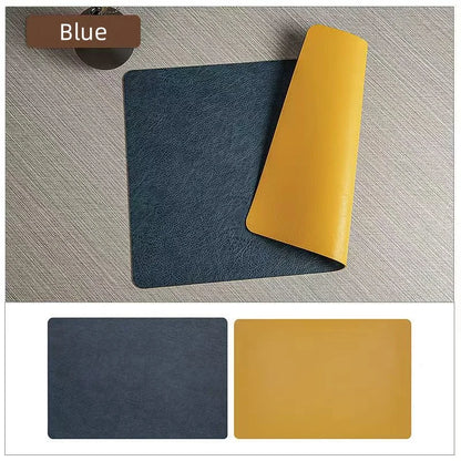 Reversible Faux Leather Placemats – Waterproof & Heat-Resistant, Set of 2 Designs