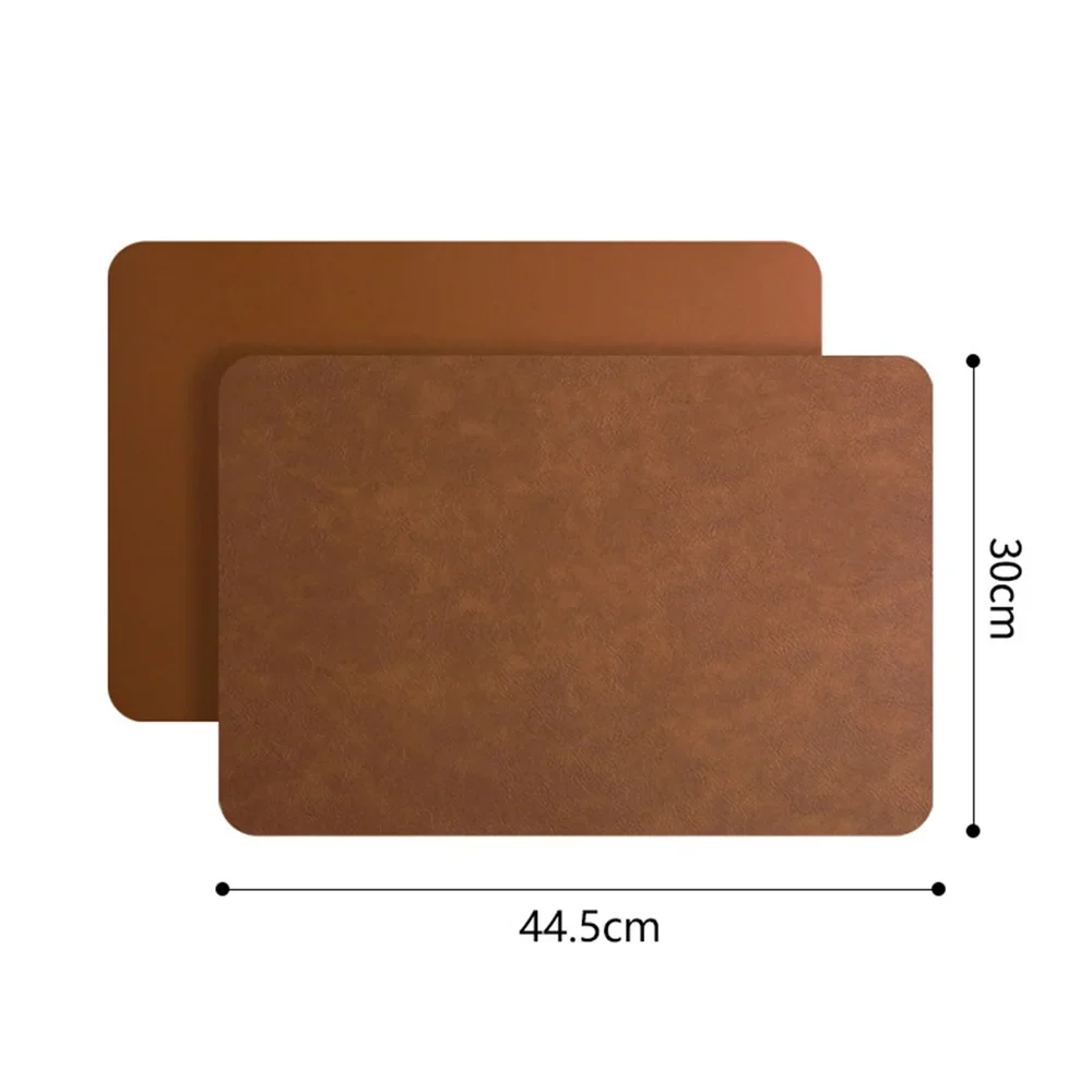 Reversible Faux Leather Placemats – Waterproof & Heat-Resistant, Set of 2 Designs