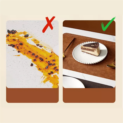 Reversible Faux Leather Placemats – Waterproof & Heat-Resistant, Set of 2 Designs