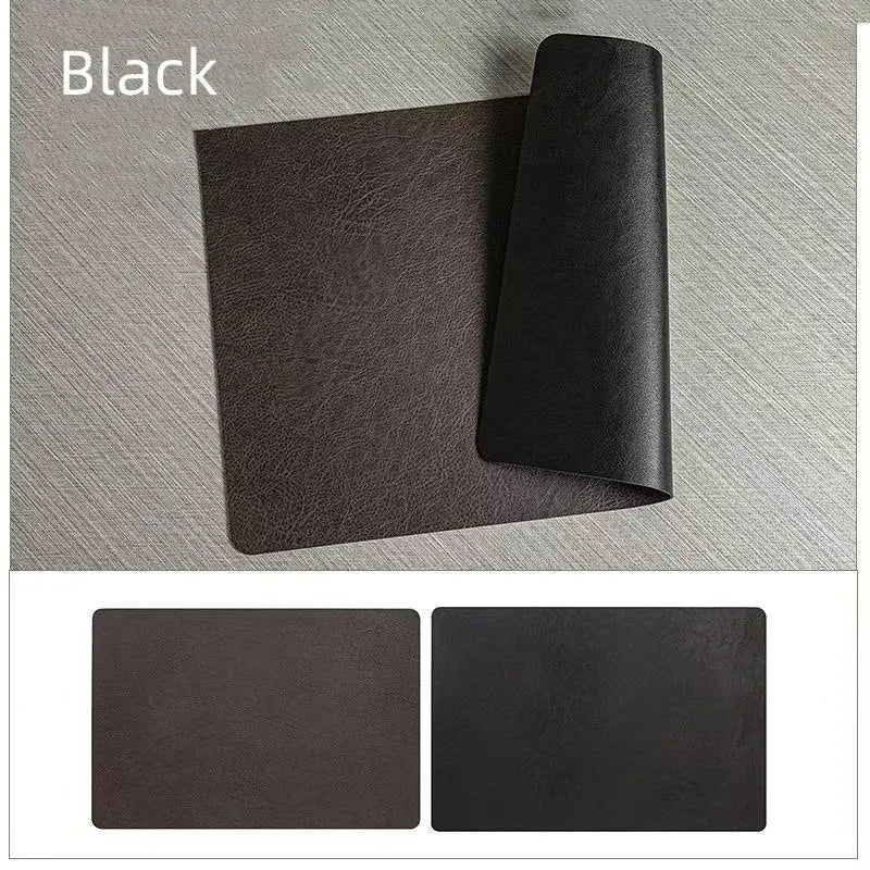 Reversible Faux Leather Placemats – Waterproof & Heat-Resistant, Set of 2 Designs