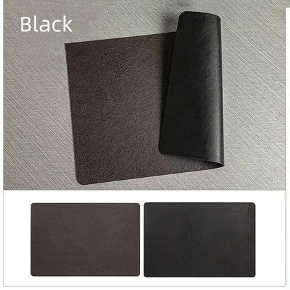 Reversible Faux Leather Placemats – Waterproof & Heat-Resistant, Set of 2 Designs