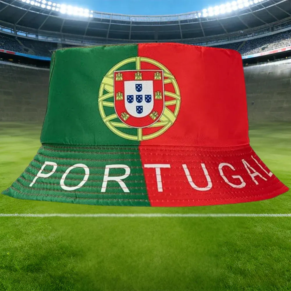 Reversible World Cup Mesh Bucket Hat, Foldable Sun Cap