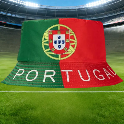Reversible World Cup Mesh Bucket Hat, Foldable Sun Cap