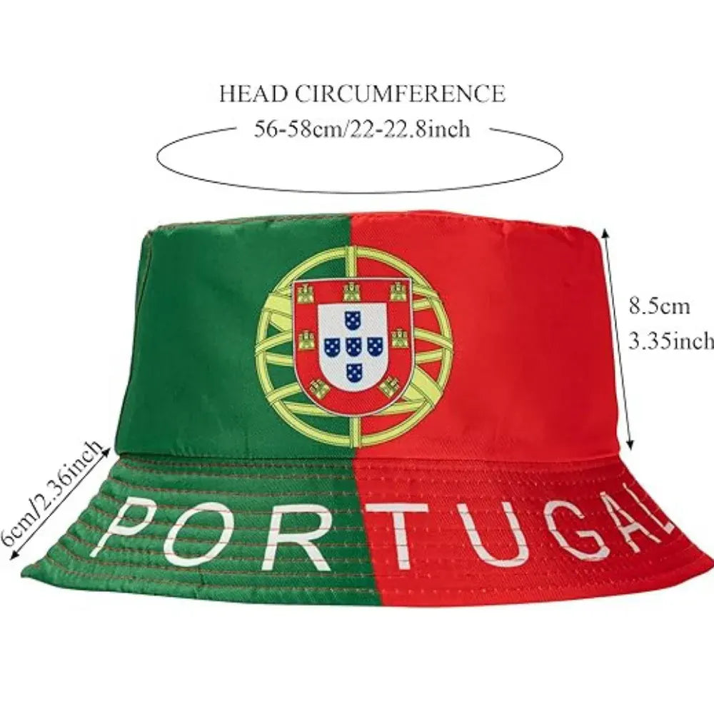 Reversible World Cup Mesh Bucket Hat, Foldable Sun Cap