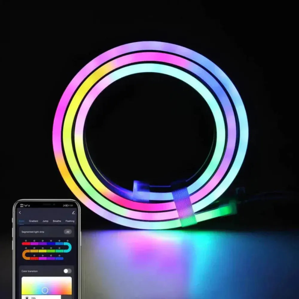 RGB Neon Rope Light Strip with App and Remote Control for Accent Lighting