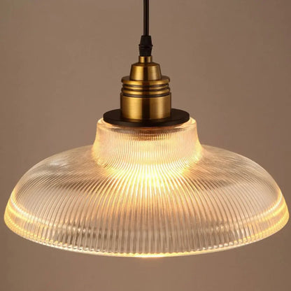 Ribbed Glass Pendant Light | LumiVibe Elegant Hanging Ceiling Lamp