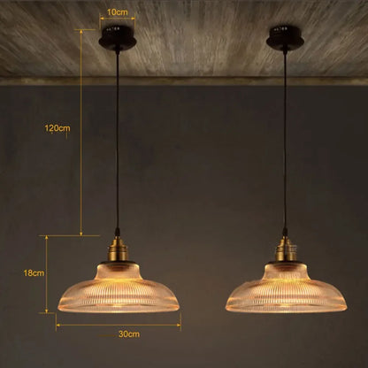 Ribbed Glass Pendant Light | LumiVibe Elegant Hanging Ceiling Lamp