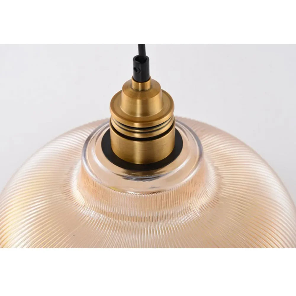 Ribbed Glass Pendant Light | LumiVibe Elegant Hanging Ceiling Lamp