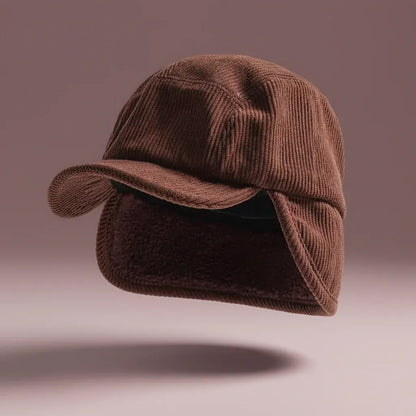 Ribbed Knit Polar Fleece Winter Trapper Hat with Ear Flaps, Unisex