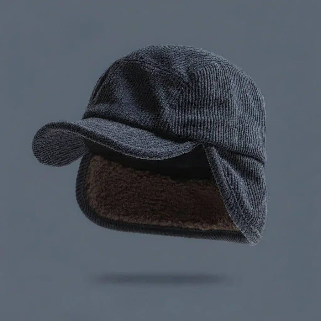 Ribbed Knit Polar Fleece Winter Trapper Hat with Ear Flaps, Unisex