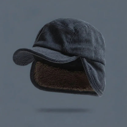 Ribbed Knit Polar Fleece Winter Trapper Hat with Ear Flaps, Unisex