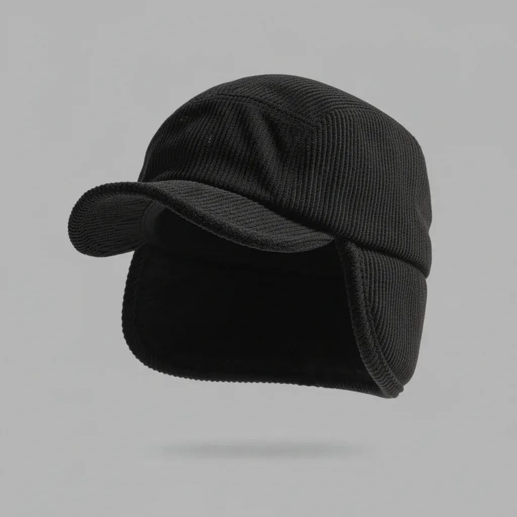 Ribbed Knit Polar Fleece Winter Trapper Hat with Ear Flaps, Unisex