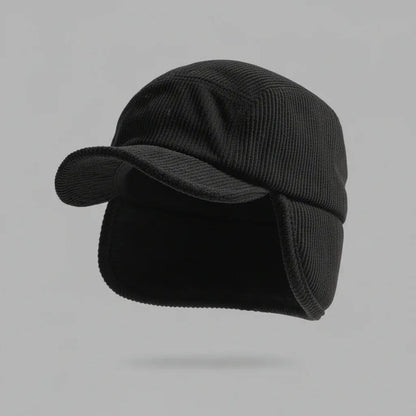Ribbed Knit Polar Fleece Winter Trapper Hat with Ear Flaps, Unisex