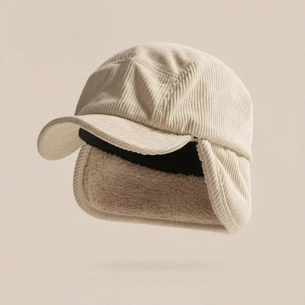 Ribbed Knit Polar Fleece Winter Trapper Hat with Ear Flaps, Unisex