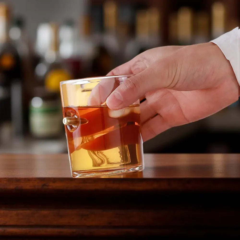 Rifle-Shaped Glass Whiskey Decanter with Stand Set