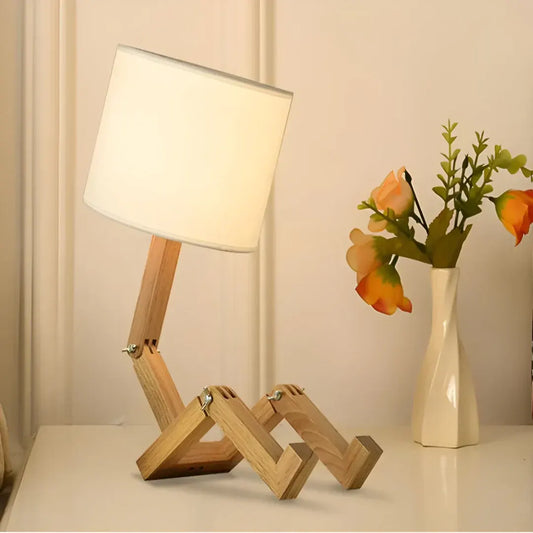 Rilna Adjustable Wood Desk Lamp with Flexible Design