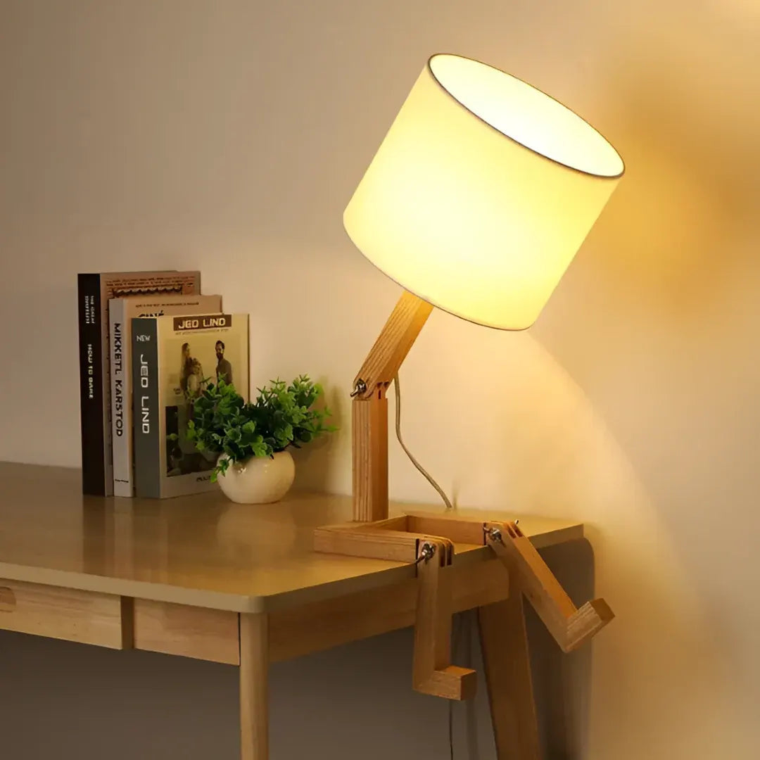 Rilna Adjustable Wood Desk Lamp with Flexible Design