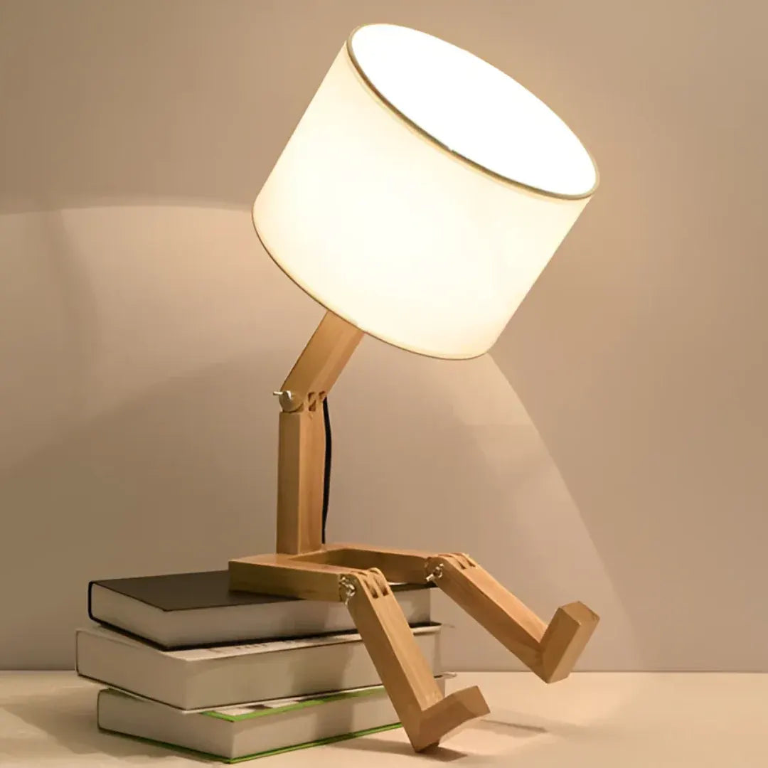 Rilna Adjustable Wood Desk Lamp with Flexible Design