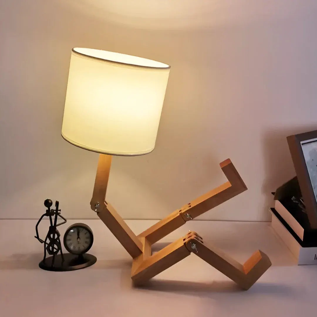 Rilna Adjustable Wood Desk Lamp with Flexible Design