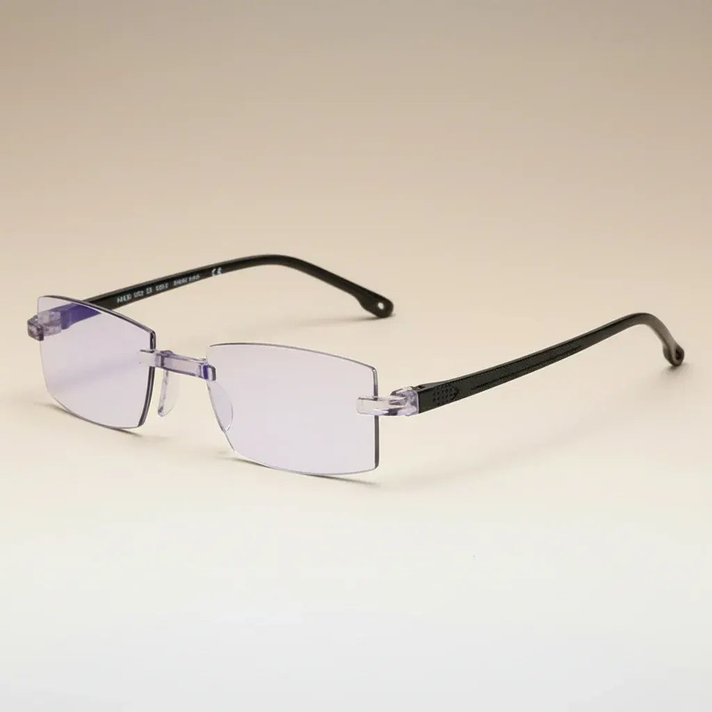 Rimless Progressive Reading Glasses with Blue Light Blocking Lenses