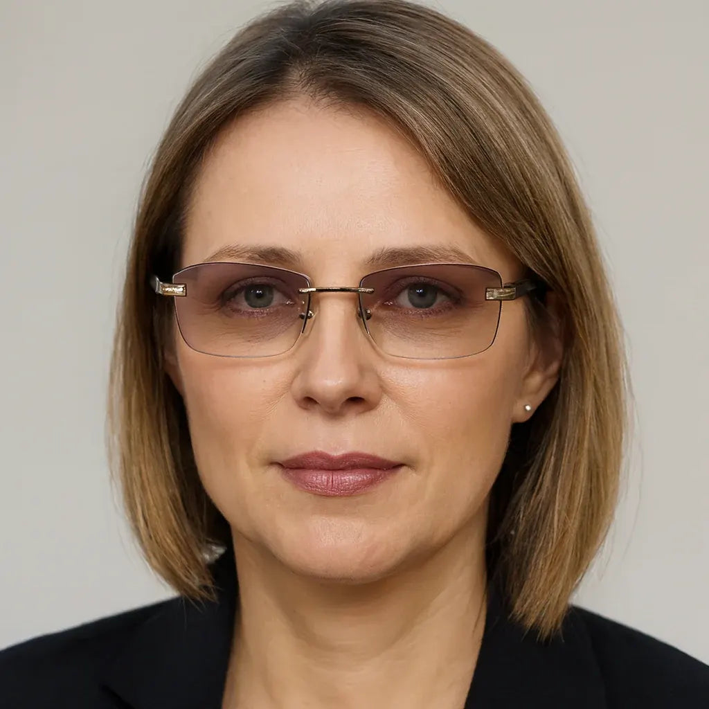 Rimless Progressive Reading Glasses with Blue Light Blocking Lenses