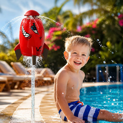 Rocket-Shaped Outdoor Water Sprinkler Toy