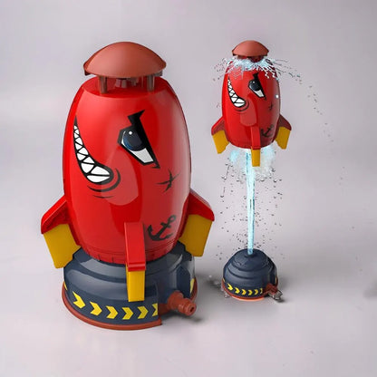 Rocket-Shaped Outdoor Water Sprinkler Toy
