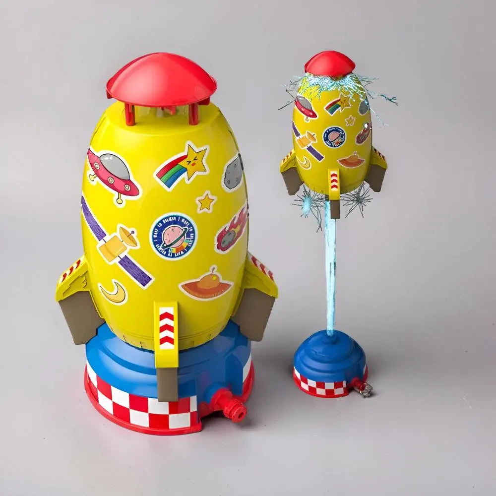 Rocket-Shaped Outdoor Water Sprinkler Toy