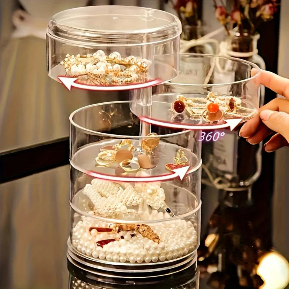 Rotating Jewelry Display Case & Storage Box - Mother's Day Gift