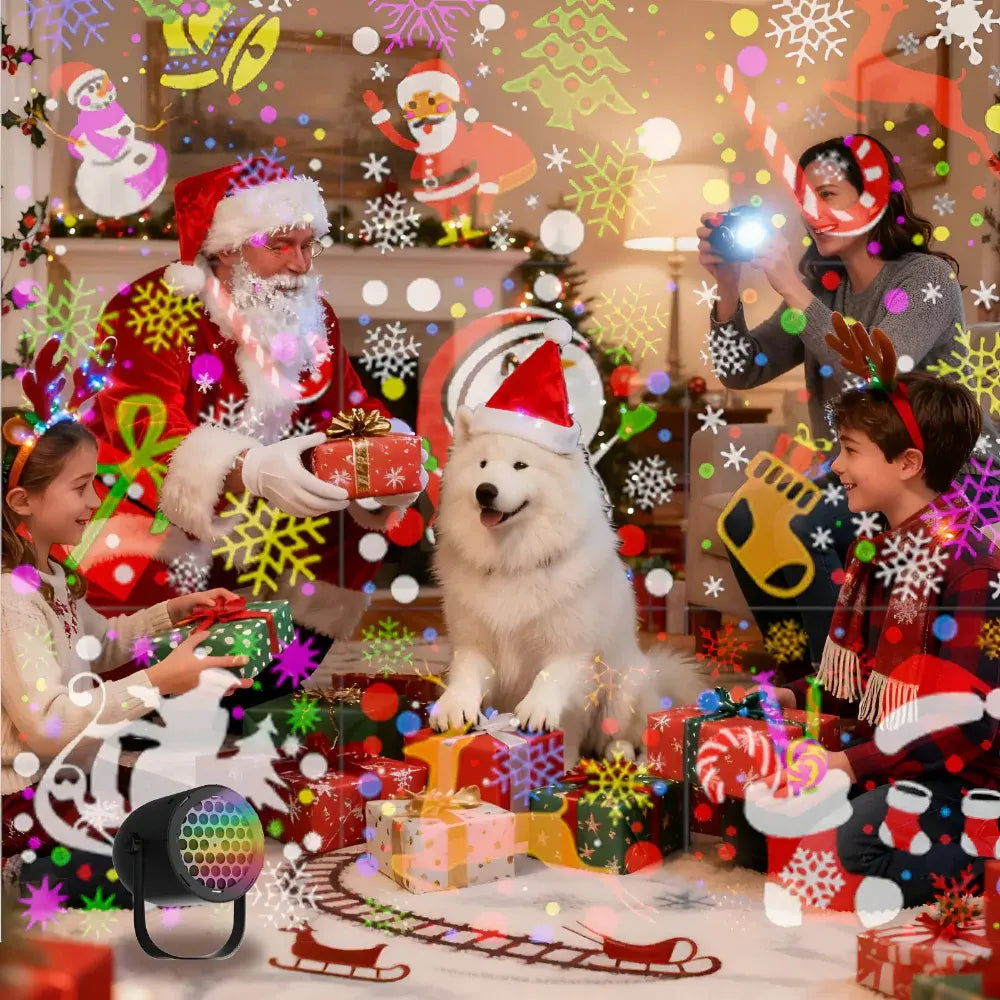 Rotating LED Christmas Holiday Light Projector Lamp