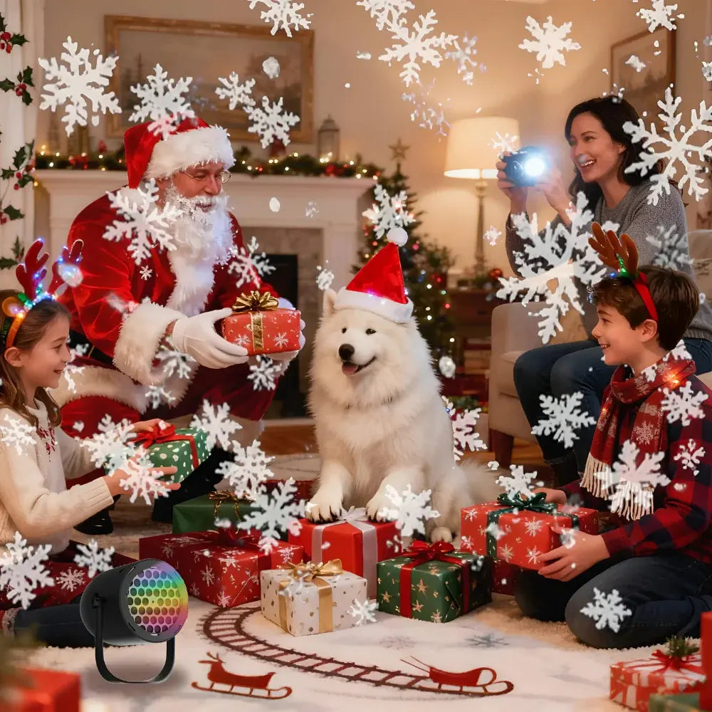Rotating LED Christmas Holiday Light Projector Lamp